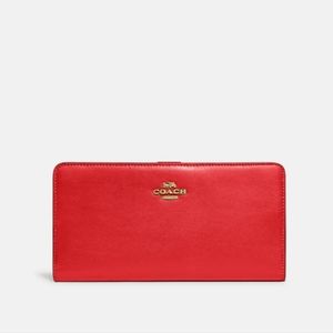 NWT Coach Skinny Wallet in Red Orange